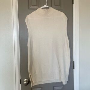 Athleta Tunic Sweater Sleeveless Cream Cashmere Merino Wool Layering Medium